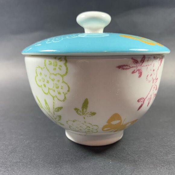 Portmeirion Dawn Chorus Sugar Bowl with Lid – Birds, Butterflies & Flowers - Picture 3 of 10